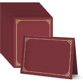BELLE KR® Blue Certificate Holders 8.5 x 11, 50 Pcs - Diploma Cover Can be Used as Award Certificate Covers with Gold Foil Border for Letter Size 8.5" x 11" Certificates, Cardstock and Documents