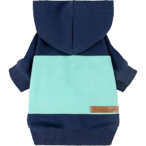 Fitwarm Color Block Hoodie ، ملابس شتوية هزلي لصبي الكلاب الصغيرة ، قميص من النوع الثقيل مع غطاء محرك السيارة ، هوديي أليف خفيف الوزن ، أزرق رويال ، أزرق فاتح ، متوسط ​​، متوسطة