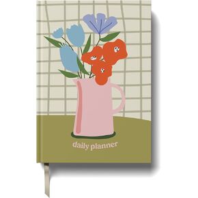 Yop & Tom Undated Daily Planner - Productivity Planner with Flower Theme - Weekly and Daily Organizer with Time Slots