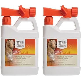 Ultracruz Veterinary Liniment Wash للخيول ، 32 أونصة مع رذاذ السفر (حزمة 2)