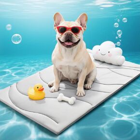 حصيرة تبريد الكلاب Babtgreat ، 36 "× 23" حصيرة تبريد ذاتي قابلة للانعكاس للكلاب الصغيرة والمتوسطة ، وسادة باردة قابلة للغسل للحيوانات الأليفة 2.0 وسادة تبريد الحيوانات الأليفة الصيفية لقفص أرائك كلبات في الهواء الطلق محمولة في الهواء الطلق