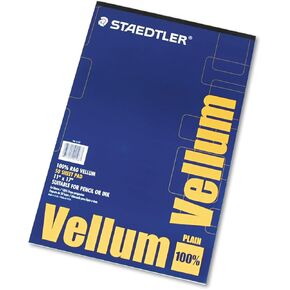 Staedtler Mars Translucent Vellum Art and Drafting Paper, 16 lb Bristol Weight, 11 x 17, Translucent, 50/Pad