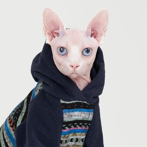 Sphynx Cat Hoodie SweaterWarm fleece Sweater for cat, knit fleece Dog Clothes for Kitten Small Medium Dogs (Medium) in Saudi Arabia