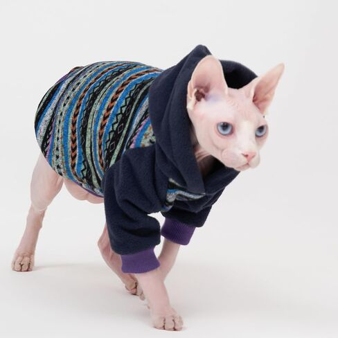 Sphynx Cat Hoodie SweaterWarm fleece Sweater for cat, knit fleece Dog Clothes for Kitten Small Medium Dogs (Medium) in Saudi Arabia