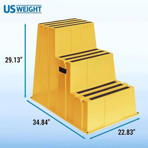 US Weight Yellow Safety Steps – Lightweight & Durable Anti-Slip Step Stools with High Visibility for Home, Office, and Industrial Use in Kuwait