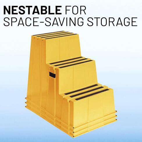 US Weight Yellow Safety Steps – Lightweight & Durable Anti-Slip Step Stools with High Visibility for Home, Office, and Industrial Use in Kuwait