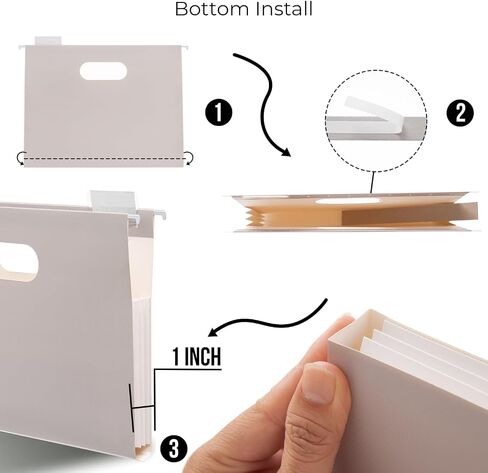 Y YOMA 6 Pack Extra Capacity Hanging File Folders Letter Size with Handle Accordion Decorative File Folder Colored Hanging Folder Organizer for with 1/5-Cut Adjustable Tabs, Laid Maillard Color in Saudi Arabia