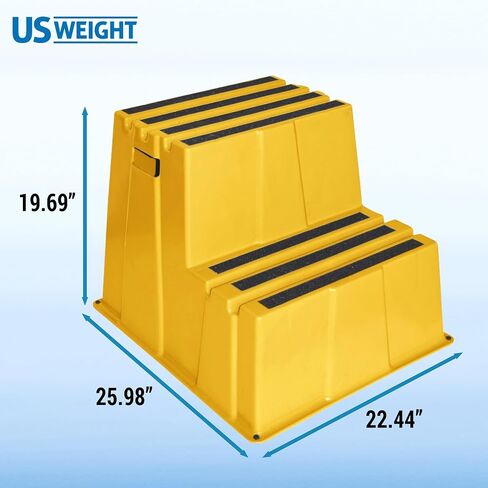US Weight Yellow Safety Steps – Lightweight & Durable Anti-Slip Step Stools with High Visibility for Home, Office, and Industrial Use in Kuwait