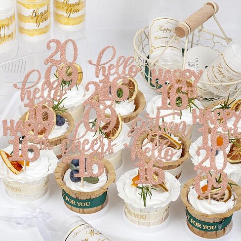 RSSTARXI 30 Pack 21st Birthday Cupcake Topcake Glitter One One منذ عام 2004 Legal Happy 21st Cupcake يختار هتافات إلى 21 عامًا من زخارف الكيك لعيد الميلاد الحادي والعشرين لوازم حفلة سوداء in Kuwait
