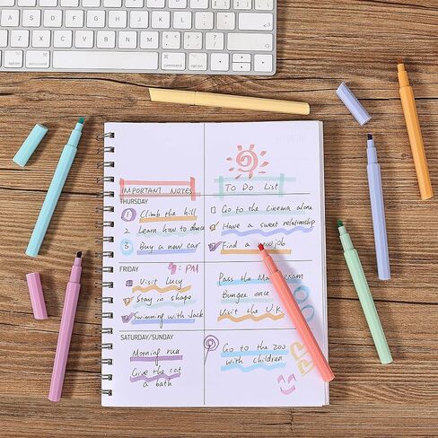 Mr. Pen- Aesthetic Highlighters, 6 Pack, Chisel Tip, Retro Tones, Cute Highlighters Assorted Colors, Cute Highlighters for School Highlighters, Highlighter Set, Pastel Highlighters in Saudi Arabia