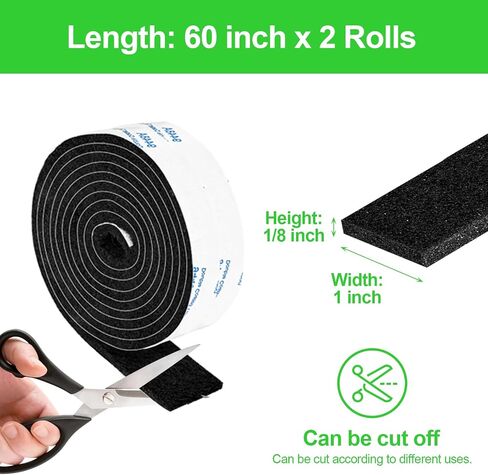 Felt Strips with Adhesive Backing, 2 Felt Rolls 1x 60 Inches Black, Felt Tape with Adhesive Backing, Furniture Felt Strips in Saudi Arabia