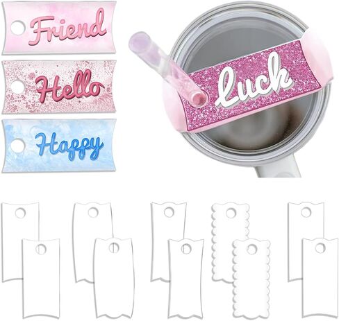 10pcs تسامي اسم لوحة الفراغات الاكريليك ، 3.2 "× 1.3" لـ Stanley 40 Oz Tumblers تسامي الأسماء الأكريليك علامات الفراغ in Kuwait