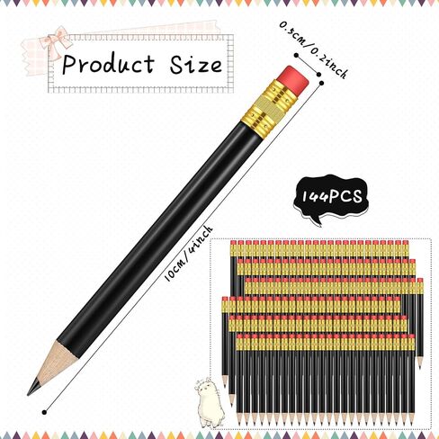 Outus 144 Pcs Mini Golf Pencils Bulk Half Pencils with Eraser #2 HB Pre Sharpened for Party Favors Office Supplies 4 Inch(Rose Red) in Saudi Arabia