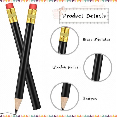 Outus 144 Pcs Mini Golf Pencils Bulk Half Pencils with Eraser #2 HB Pre Sharpened for Party Favors Office Supplies 4 Inch(Rose Red) in Saudi Arabia