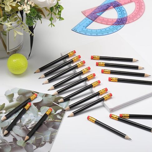 Outus 144 Pcs Mini Golf Pencils Bulk Half Pencils with Eraser #2 HB Pre Sharpened for Party Favors Office Supplies 4 Inch(Rose Red) in Saudi Arabia