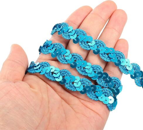 uxcell 11Yards 0.6 inch Sequin Braid Trim, Flat Sequins Paillette Ribbon for Sewing Crafts Costume Embellishments, Gold in Saudi Arabia