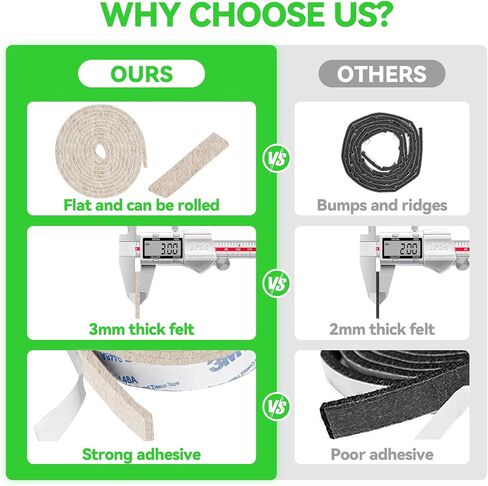 Felt Strips with Adhesive Backing, 2 Felt Rolls 1x 60 Inches Black, Felt Tape with Adhesive Backing, Furniture Felt Strips in Saudi Arabia