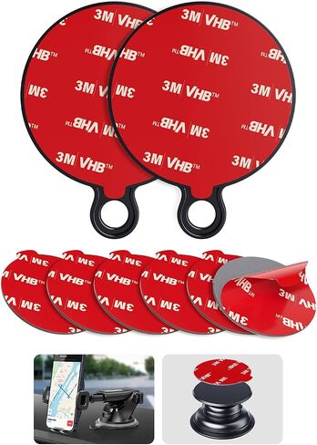 APPS2Car 3-Pack 3" Dashboard Mounting Disk, VHB Pad for Suction Cup Mount | VHB Pad, Not Double-Sided Tape; Fits Suction Cups Up to 3 Inches for Phone Mounts; For Flat Dashboards Only; One-time Use in Kuwait