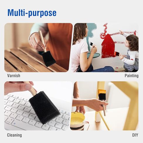 Foam Paint Brushes, 2 Inch, 48 Pack, Sponge Bruhses for Painting, Craft Paint Sponges Set, Foam Brushes Bulk, Sponge Paint Brushes for DIY, Staining, Black in Saudi Arabia