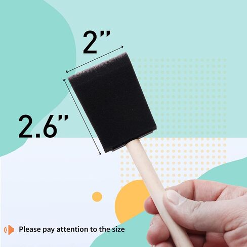 Foam Paint Brushes, 2 Inch, 48 Pack, Sponge Bruhses for Painting, Craft Paint Sponges Set, Foam Brushes Bulk, Sponge Paint Brushes for DIY, Staining, Black in Saudi Arabia