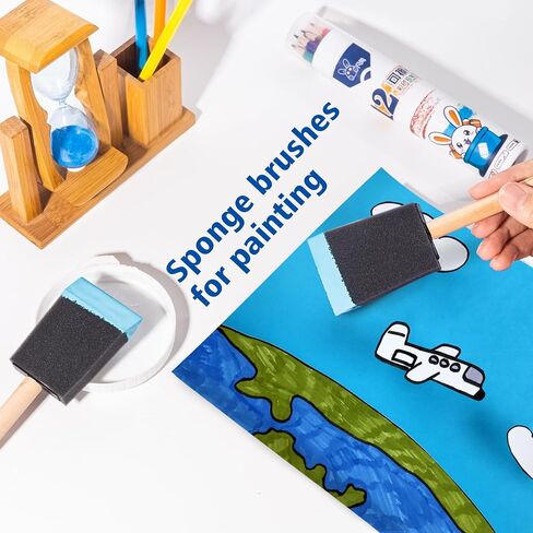 Foam Paint Brushes, 2 Inch, 48 Pack, Sponge Bruhses for Painting, Craft Paint Sponges Set, Foam Brushes Bulk, Sponge Paint Brushes for DIY, Staining, Black in Saudi Arabia