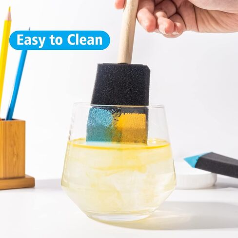 Foam Paint Brushes, 2 Inch, 48 Pack, Sponge Bruhses for Painting, Craft Paint Sponges Set, Foam Brushes Bulk, Sponge Paint Brushes for DIY, Staining, Black in Saudi Arabia