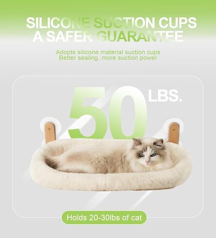 Cat Window Perch Foldable, Suction Cup Cat Window Hammock for Large Cats, Sturdy Metal Frame and Machine Washable Cover, Cordless Window Hammock for Cats Inside Overlooking, Sunbathing and Napping in Saudi Arabia
