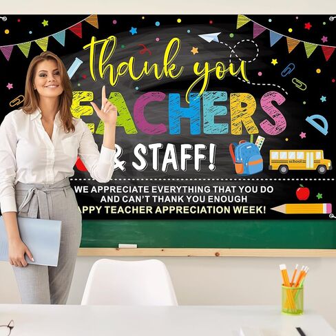 شكرا لك معلم التقدير أسبوع زخارف لافتة الخلفية ، شكرا لك المعلمين و RAUTH BANNER PHOTH BAOTH الخلفية الأوزان الموظفين ديكورات لمكتب الفصل الدراسي المدرسي in Kuwait