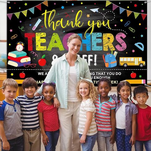 شكرا لك معلم التقدير أسبوع زخارف لافتة الخلفية ، شكرا لك المعلمين و RAUTH BANNER PHOTH BAOTH الخلفية الأوزان الموظفين ديكورات لمكتب الفصل الدراسي المدرسي in Kuwait