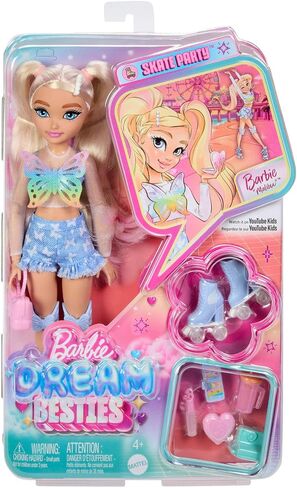 Barbie Dream Besties Doll and Accessories, Teresa Posable Roller Skating Fashion Doll with Brown Hair, 9Video Game Themed Pieces in Saudi Arabia