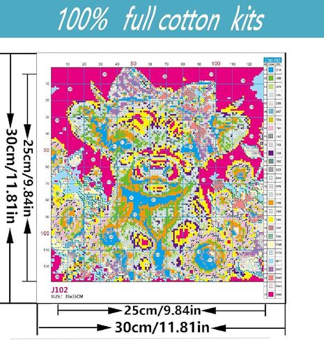 Cow Stamped Cross Stitch Kits for Adults Beginner,Counted Embroidery Kits in Saudi Arabia