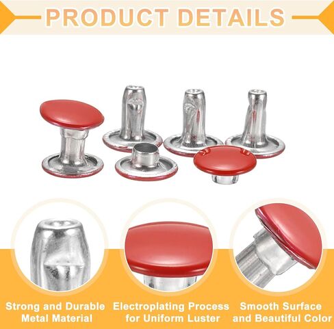 UXCELL 120SET LEATHY PROTETS ، 8MM CAP DOUBLE CAP Protular Metal Studs Repars in Kuwait