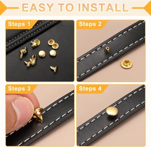 UXCELL 120SET LEATHY PROTETS ، 8MM CAP DOUBLE CAP Protular Metal Studs Repars in Kuwait