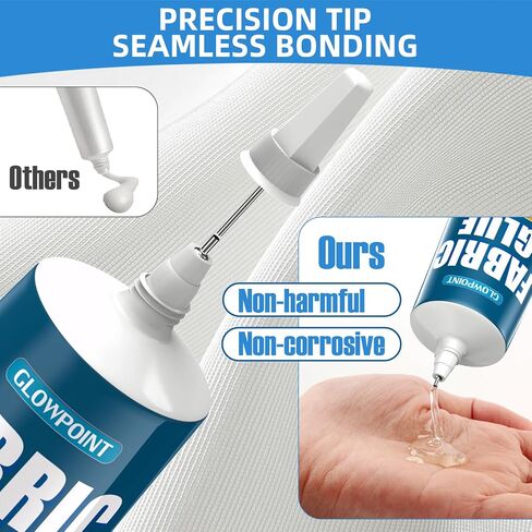 100ml Fabric Glue, Extra Strong Fabric Glue for Clothes, Crafts, Upholstery, Material, Textile, Felt, and Badges, Clear, Machine Washable, No Sew Permanent Bond Fabric Adhesive 2 Pack in Kuwait