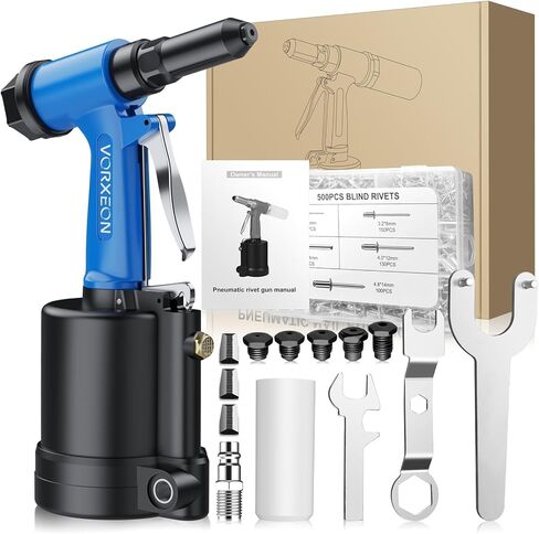 مجموعة مسدس برشام هوائي 3/32 بوصة، 1/8 بوصة، 5/32 بوصة، 3/16 بوصة، 1/4 بوصة ضغط سحب برشام الهواء 3916 رطل 1780 كجم، أداة تعمل بالهواء المضغوط NPT 1/4 بوصة لصناعات السيارات والبناء، تصنيع in Kuwait