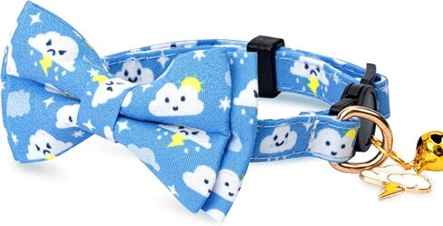 2 Pack Cotton Cat Collar with Bow Tie and Bell for Girl Boy Cats,Cute Pink Flamingo and Blue Whale Pattern Spring Summer Breakaway Cat Collar for Male Female Cats (Flamingo&Whale) in Saudi Arabia