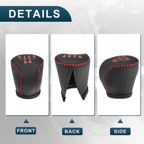 Gear Shift Knob Cover for Buick Excelle 04-07 with Black Stitches Durable | Interior Transmission Shifter Boot Lever Cover Black Faux Leather 1 Pcs in Saudi Arabia