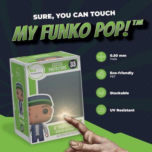 (100 عبوة) واقي EcoTEK Protectors Pop متوافق مع شخصيات Funko POP مقاس 4 بوصات، حافظة قوية وشفافة، خالية من الأحماض in Kuwait