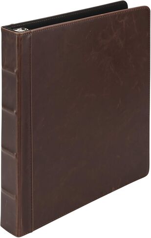 Samsill Vintage Hardback 3 Ring Leather Binder, Professional Binder Organizers, Planner Binder, 0.5 Inch 3 Ring Binder, Letter Size 8.5 x 11, No Zipper, Faux Leather, Black in Kuwait