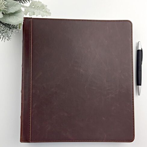 Samsill Vintage Hardback 3 Ring Leather Binder, Professional Binder Organizers, Planner Binder, 0.5 Inch 3 Ring Binder, Letter Size 8.5 x 11, No Zipper, Faux Leather, Black in Kuwait
