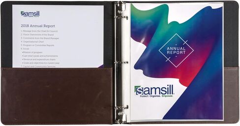 Samsill Vintage Hardback 3 Ring Leather Binder, Professional Binder Organizers, Planner Binder, 0.5 Inch 3 Ring Binder, Letter Size 8.5 x 11, No Zipper, Faux Leather, Black in Kuwait