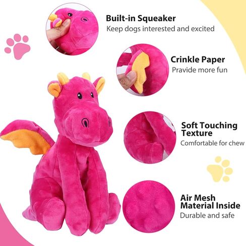 Dog Toys for Aggressive Chewers, Interactive Plush Dog Toy with Squeaker and Crinkle Paper, Suitable for Reducing Boredom and Anxiety, Cute Pet Toy for Small, Medium and Large Dogs in Saudi Arabia