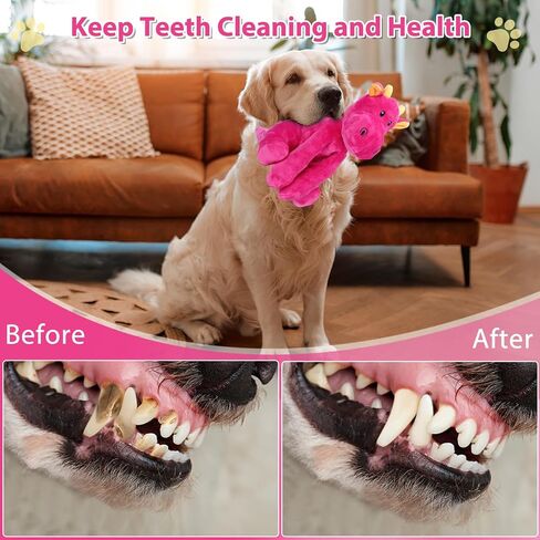 Dog Toys for Aggressive Chewers, Interactive Plush Dog Toy with Squeaker and Crinkle Paper, Suitable for Reducing Boredom and Anxiety, Cute Pet Toy for Small, Medium and Large Dogs in Saudi Arabia
