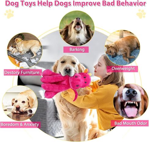 Dog Toys for Aggressive Chewers, Interactive Plush Dog Toy with Squeaker and Crinkle Paper, Suitable for Reducing Boredom and Anxiety, Cute Pet Toy for Small, Medium and Large Dogs in Saudi Arabia