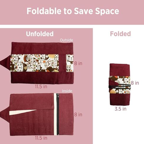 حقيبة منظم الكروشيه المصنوعة يدويًا من Sevensun-حقيبة تخزين كبيرة للتخزين لسنانير وملحقات الكروشيه-حالة أداة حياكة متينة ومتعددة الأغراض (لا تشمل السنانير) in Kuwait