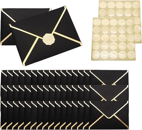 Lilaly 50 Pcs Invitation Envelopes, Pink Wedding Envelopes 5x7, A7 with Gold Border for Graduation, Wedding, Greeting in Saudi Arabia