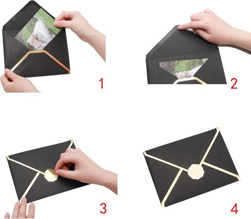 Lilaly 50 Pcs Invitation Envelopes, Pink Wedding Envelopes 5x7, A7 with Gold Border for Graduation, Wedding, Greeting in Saudi Arabia