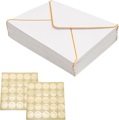 Lilaly 50 Pcs Invitation Envelopes, Pink Wedding Envelopes 5x7, A7 with Gold Border for Graduation, Wedding, Greeting in Saudi Arabia