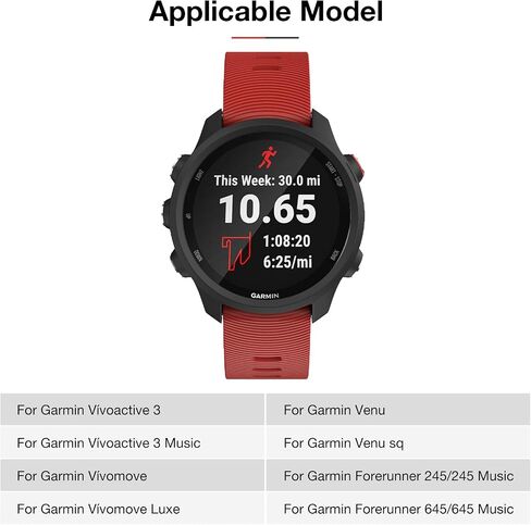 Strap for Garmin Forerunner 245/645 Music,20mm Width Starp for Garmin Vivoactive 3/Vivoactive 3 Music in Saudi Arabia