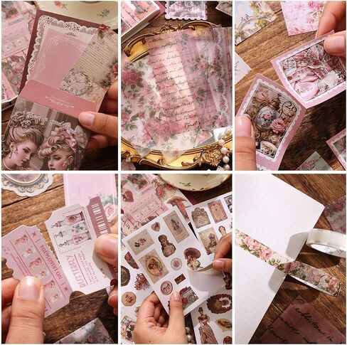 emmoolife Scrapbooking Supplies Kit ، Daily Life World Travel Scrapbook Kit for Bullet Junk Journal ، Stationery ، A6 Grid Noteboor ، DIY Journaling Supplies ، Birthday Craft Gift Teen Girl Women in Kuwait